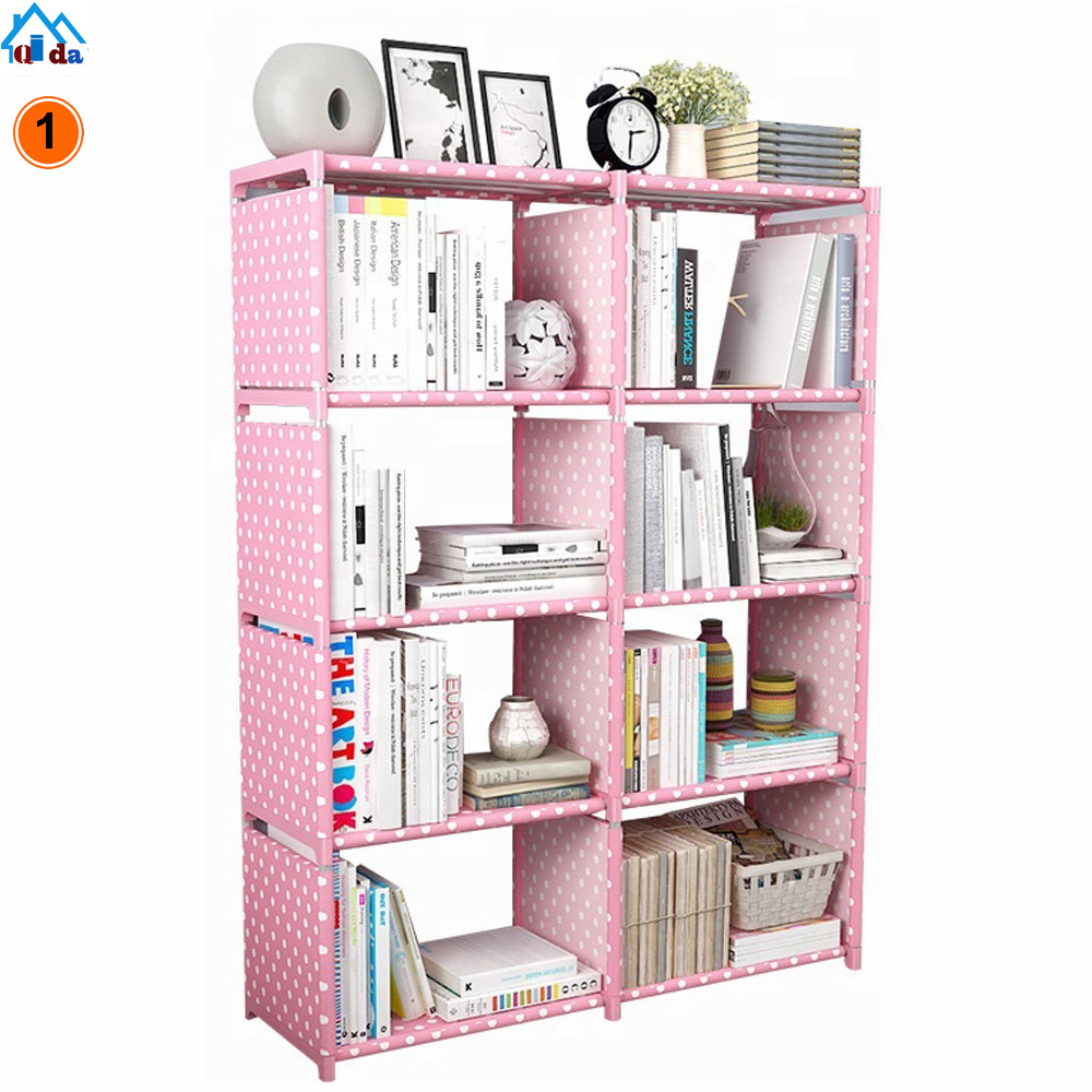 movable portable non woven fabric book shelf/bookcase/storage cabinet kids bookshelf malaysia