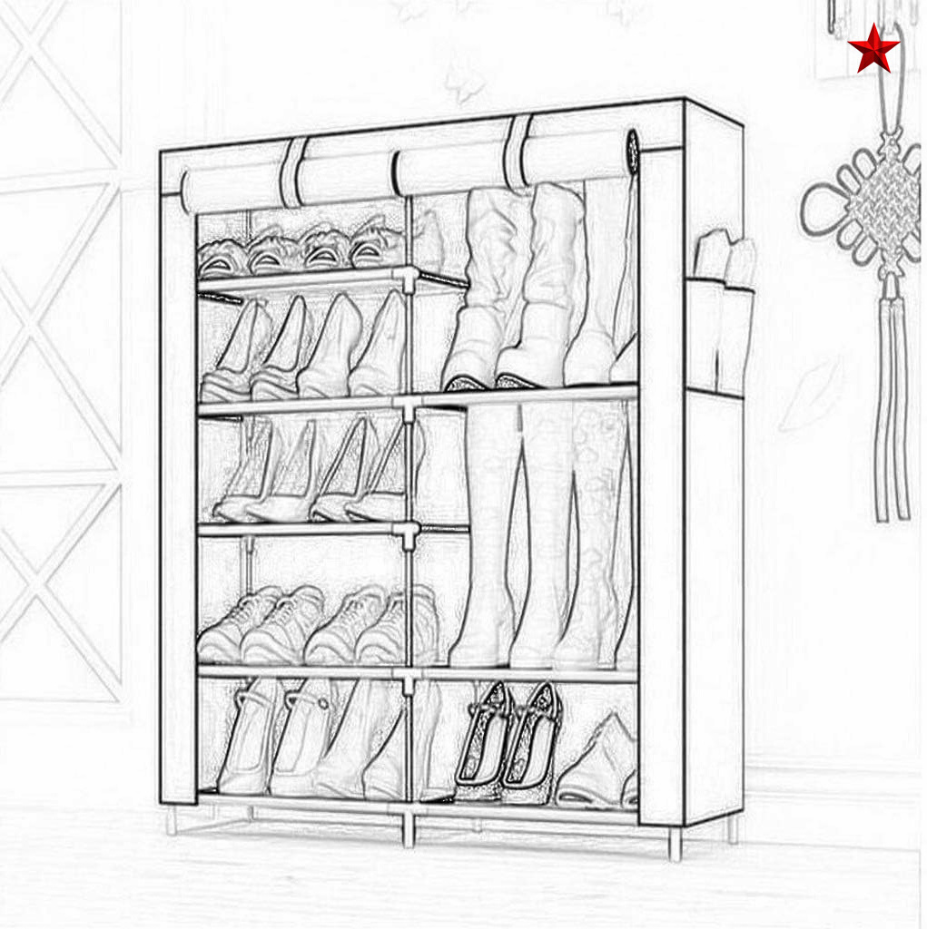 Storage Cabinet 2020 Folding Portable Canvas Shoe Shelf Metal Shoe Rack