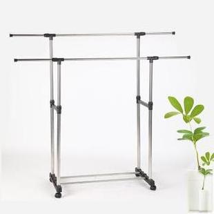 Lowes Portable Adjustable Stainless Steel Rack Clothes Hanger Pole