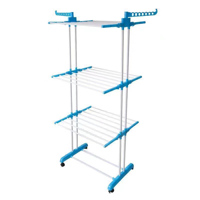 Double Rails Rolling Small Simple Clear Clothing Rack