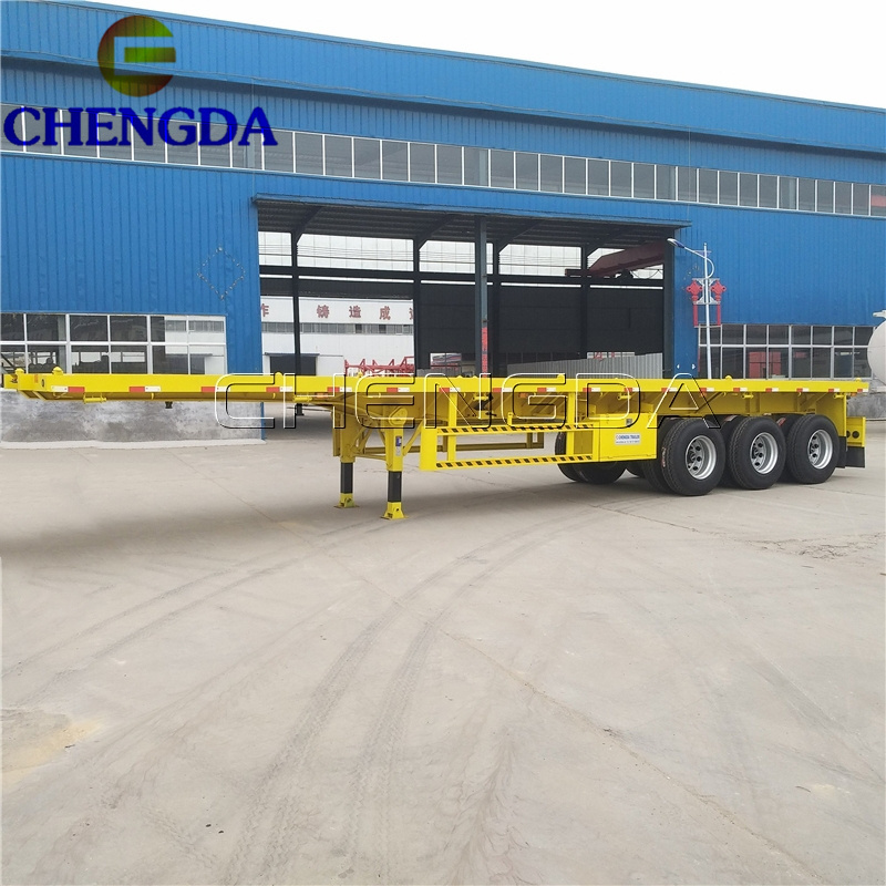 Factory Price 40FT 50 Ton Flatbed Flat Bed Semi Truck Trailer