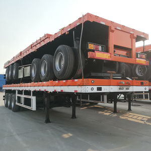 China Second Hand Container 20ft 40ft Flat Bed Flatbed Trailer