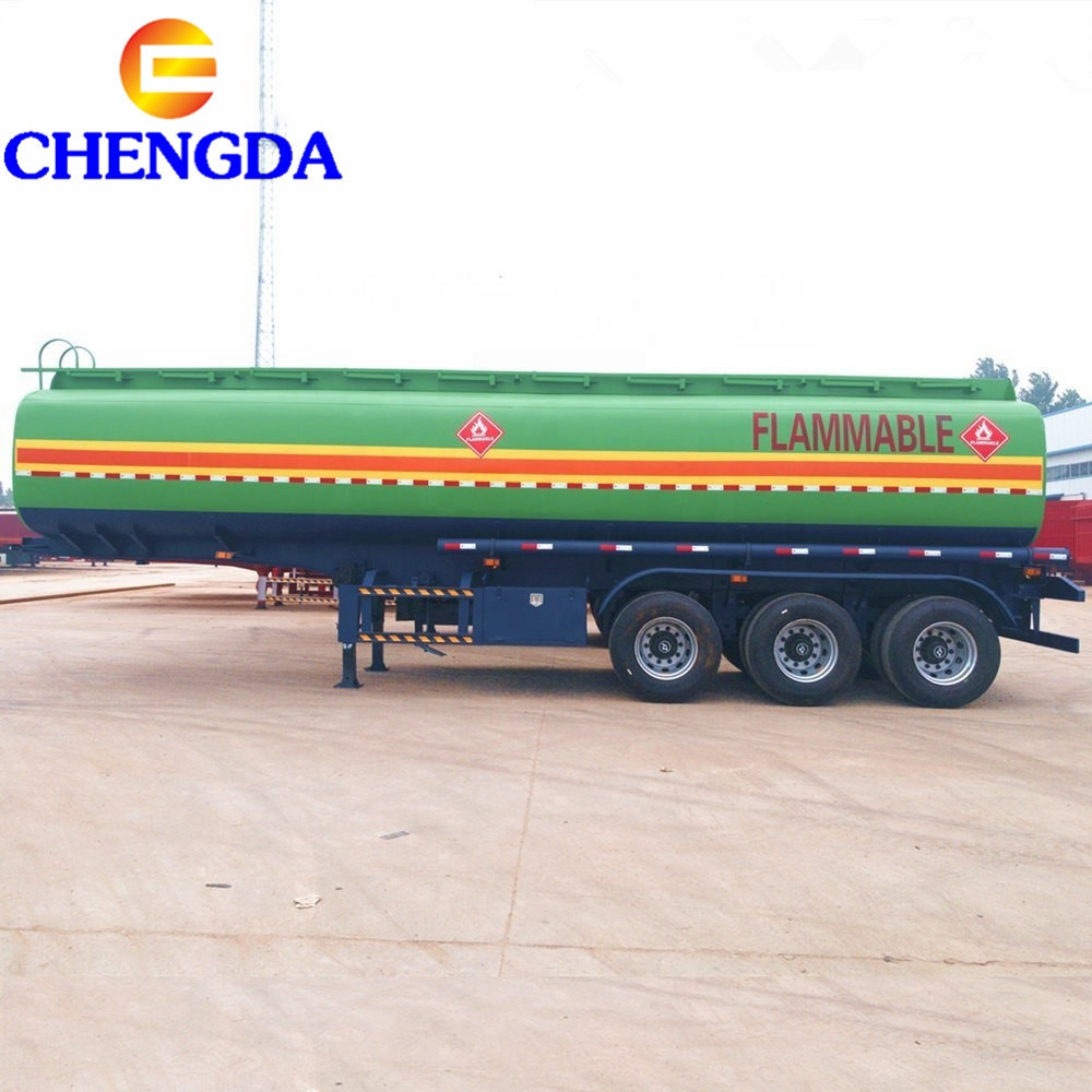 Truck Trailer Used 3 Axle 45000L Crude Oil Tank Fuel Tanker for Sale