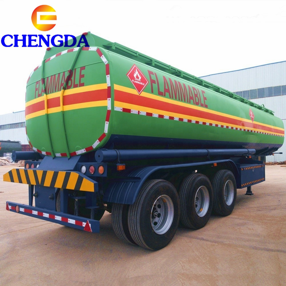 Truck Trailer Used 3 Axle 45000L Crude Oil Tank Fuel Tanker for Sale