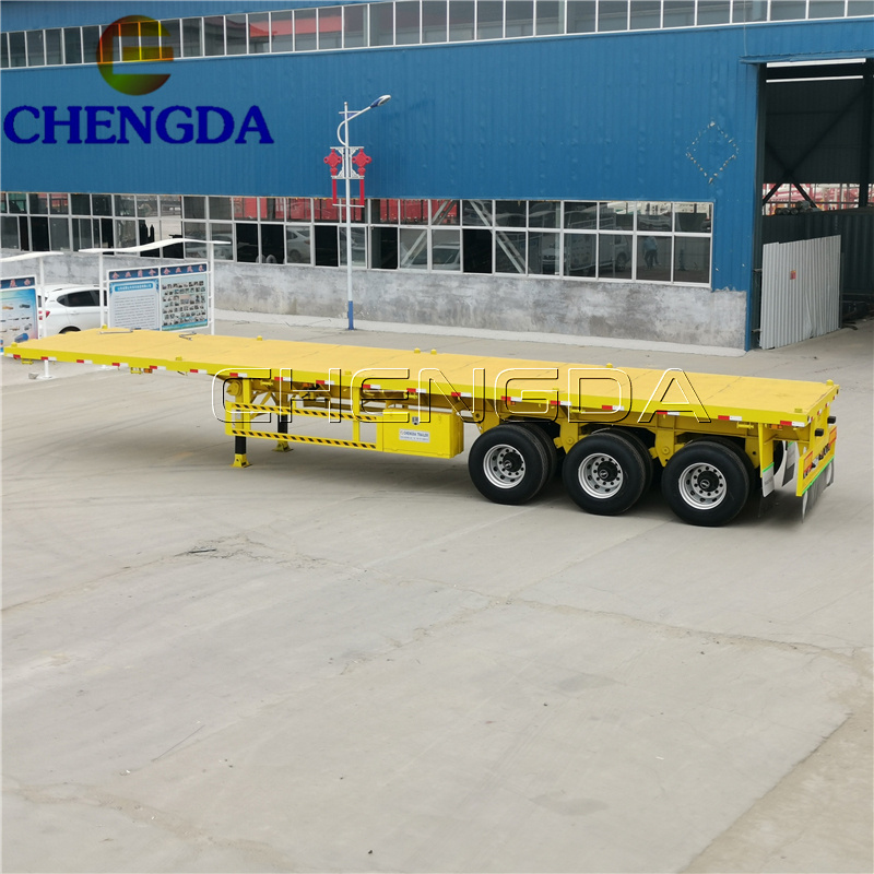 Factory Price 40FT 50 Ton Flatbed Flat Bed Semi Truck Trailer