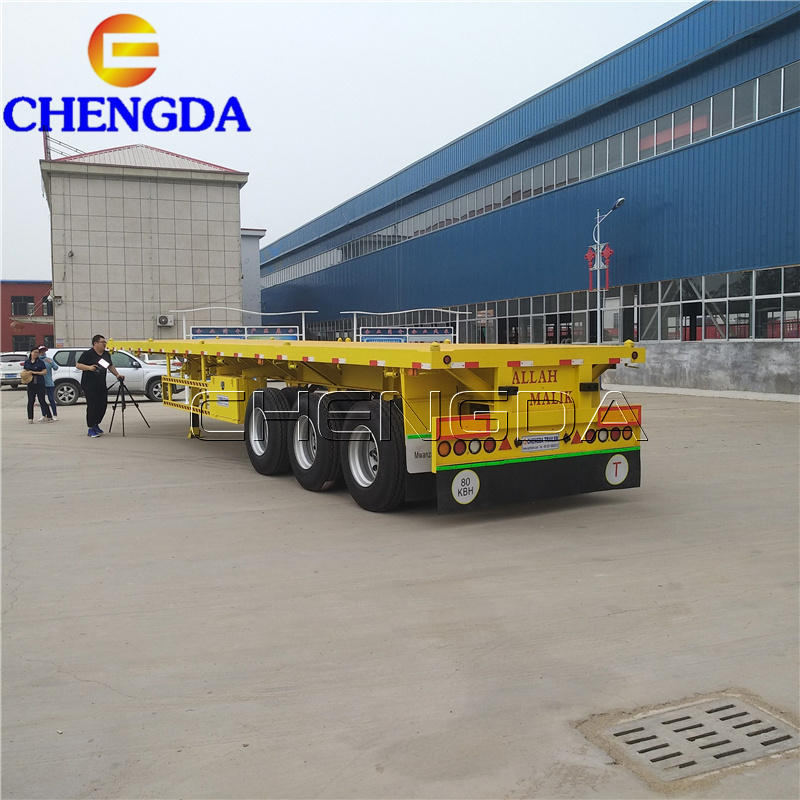 Factory Price 40FT 50 Ton Flatbed Flat Bed Semi Truck Trailer