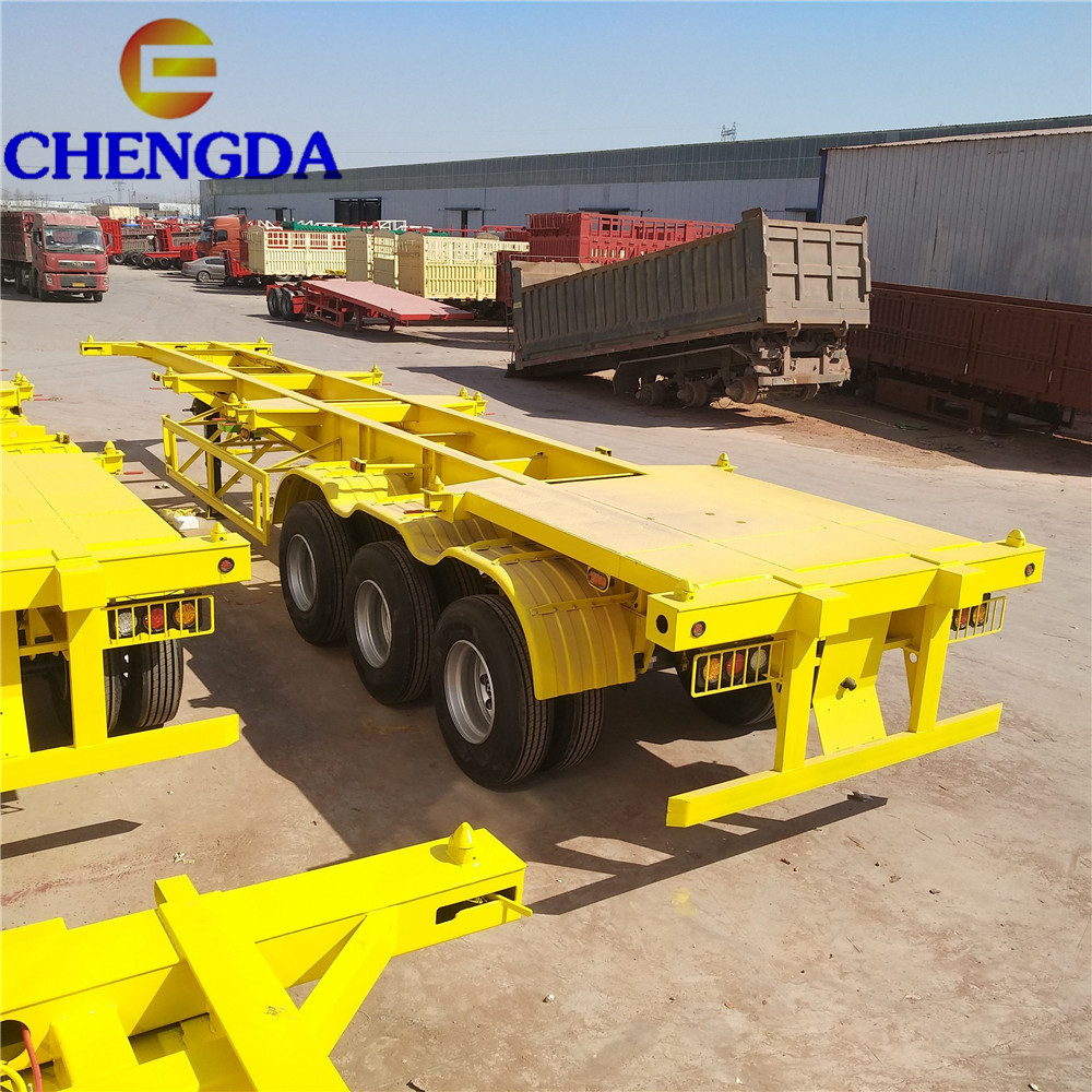 Transport 20 foot 40 ft container chassis skeleton trailer manufacturers in china