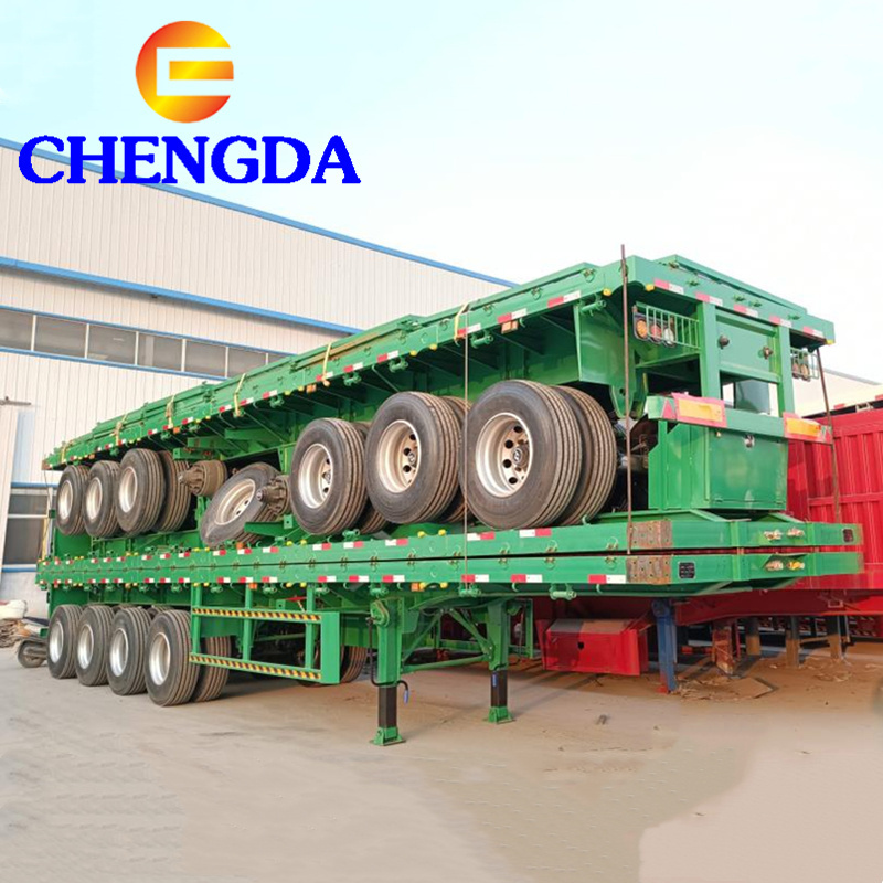 Flat bed Trailers Used 2 3 4 Axles 60 Tons 80 Ton Flatbed Semi Truck Trailers Flatbed Trailers