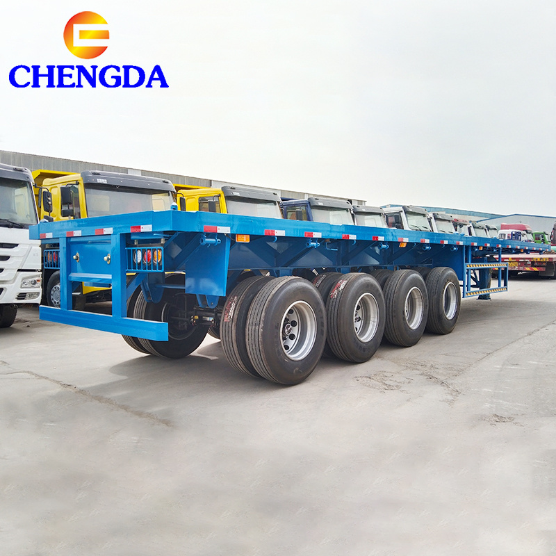 Flat bed Trailers Used 2 3 4 Axles 60 Tons 80 Ton Flatbed Semi Truck Trailers Flatbed Trailers