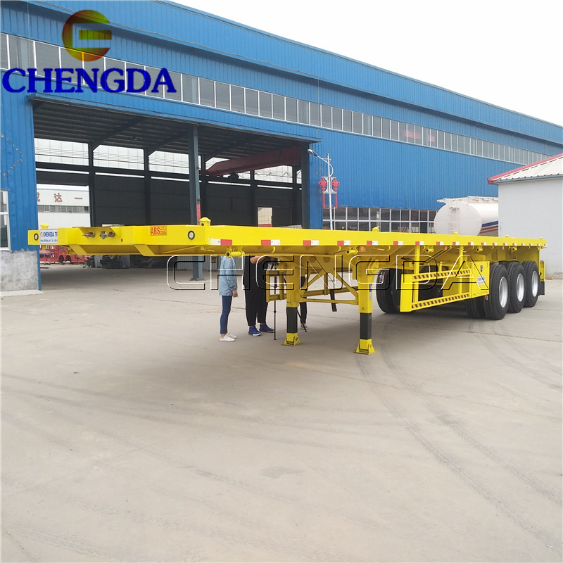 Factory Price 40FT 50 Ton Flatbed Flat Bed Semi Truck Trailer