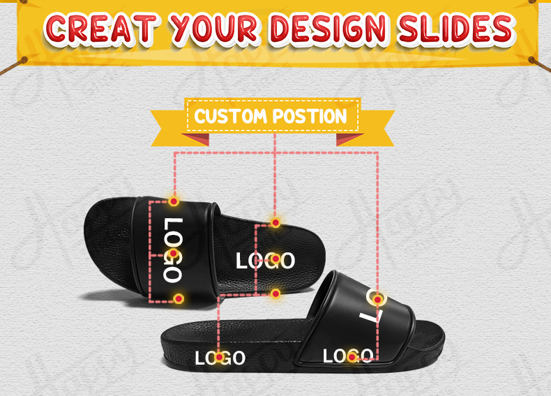 soft unisex slippers custom embossed designer slides branded 3d print logo slides men slippers sandals sandalia de mujer