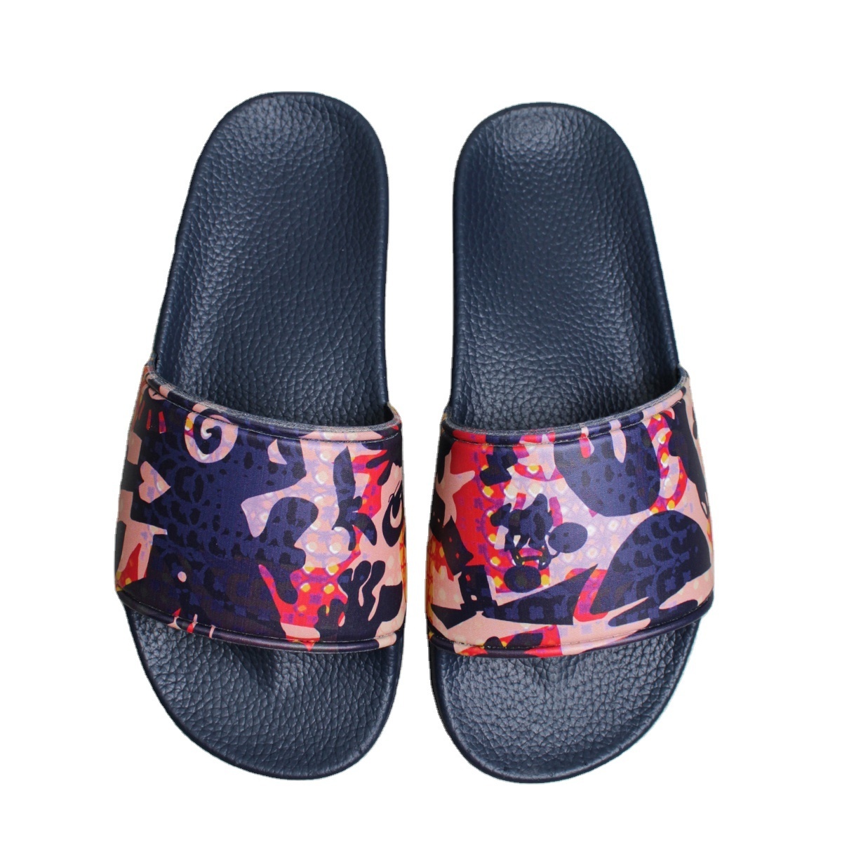 Slippers Custom Oem Design Logo Unisex Sublimation Slides Pu Sole Shoes Custom Slides With Full Print Logo