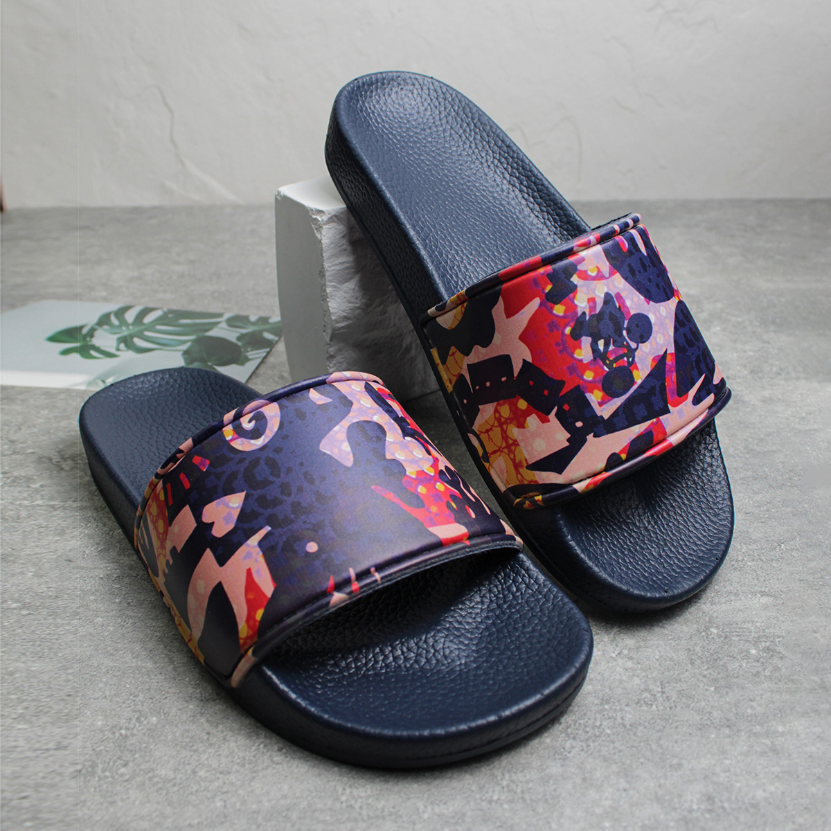 Slippers Custom Oem Design Logo Unisex Sublimation Slides Pu Sole Shoes Custom Slides With Full Print Logo