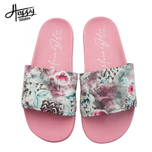 2023 Trendy Slides Beautiful Wholesale House Slippers For Women Customize Your Own Slides Outsole Shoes Sandals Logo