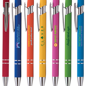 HelloWorld rubber finished metal ballpoint pen stylus