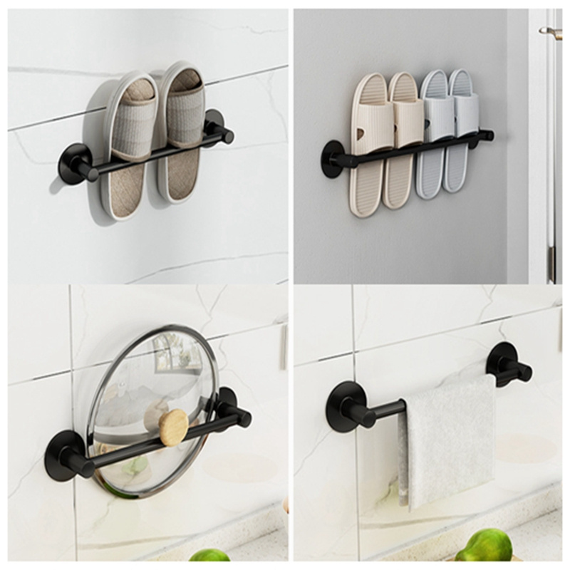 Ff323 Aluminum Free Punch Bathroom Storage Rack Slipper Towel Holder Door Hangers Wall Mounted Shoes Rack