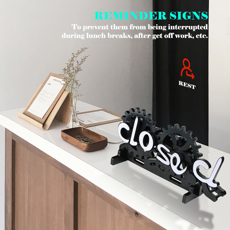 New Open/close Sign Ornament Plastic Durable Reversible Gear Bedroom Room Shop Doorway Notice Billboard Home Decor Accessories