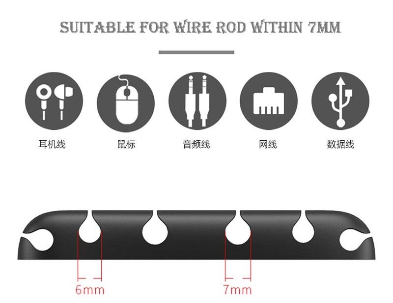 Desktop Usb Cable Organizer Silicone Wire Cable Tidy Clip Adhesive Cable Clip