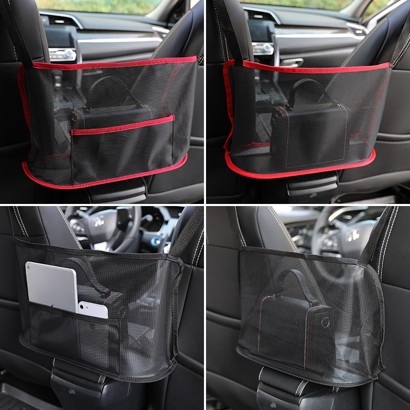 Car Net Pocket Handbag Holder Car Seat Storage Between Seat Storage Pet Net Barrier Dog Net Barrier Auto Interior Accessories