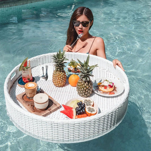 HelloWorld Custom Good Price Swimming Pool Floating Tray Used For Serving Breakfast Luxury Floating Tray