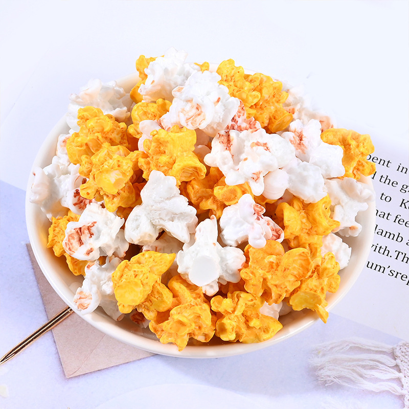 Lotuz Simulation Popcorn Slime Charms 3d Miniature Fake Food Resin Charms Jewelry Making Accessories Scrapbooking Ornament