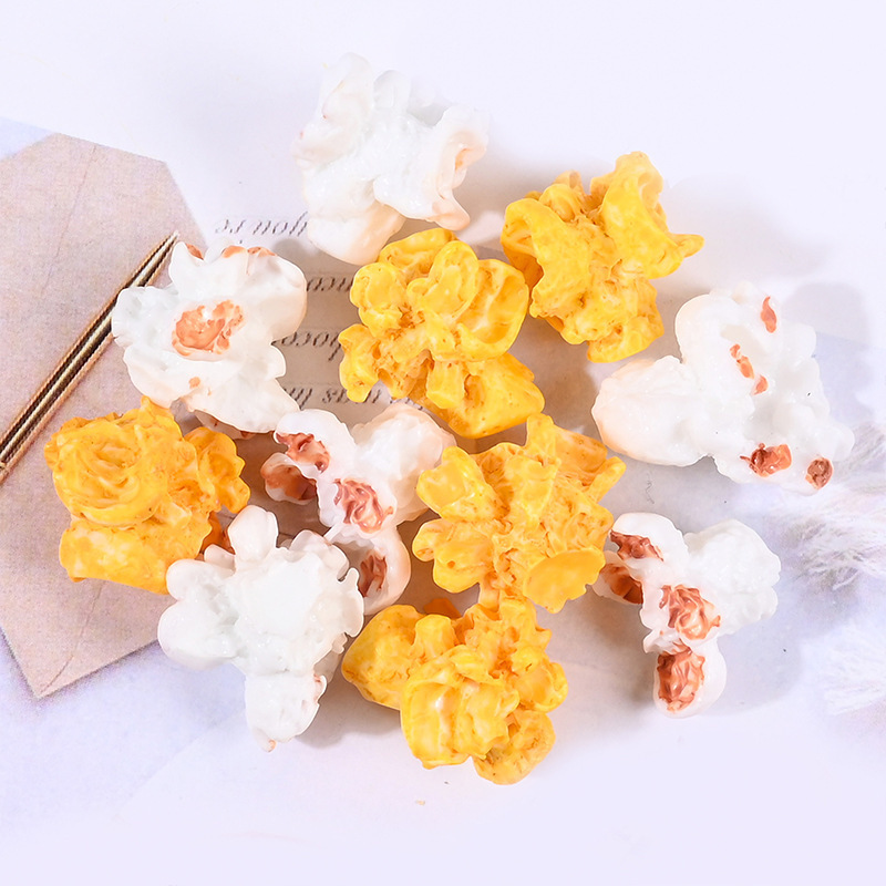 Lotuz Simulation Popcorn Slime Charms 3d Miniature Fake Food Resin Charms Jewelry Making Accessories Scrapbooking Ornament