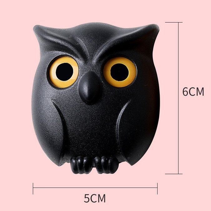 Auto Open Close Eyes Night Owl Organizer Hook Wall Hanging Creative Key Hanger Holder Owl Shaped Magnetic Owl Keychain Holder