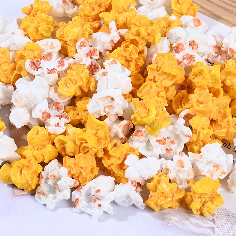 Lotuz Simulation Popcorn Slime Charms 3d Miniature Fake Food Resin Charms Jewelry Making Accessories Scrapbooking Ornament