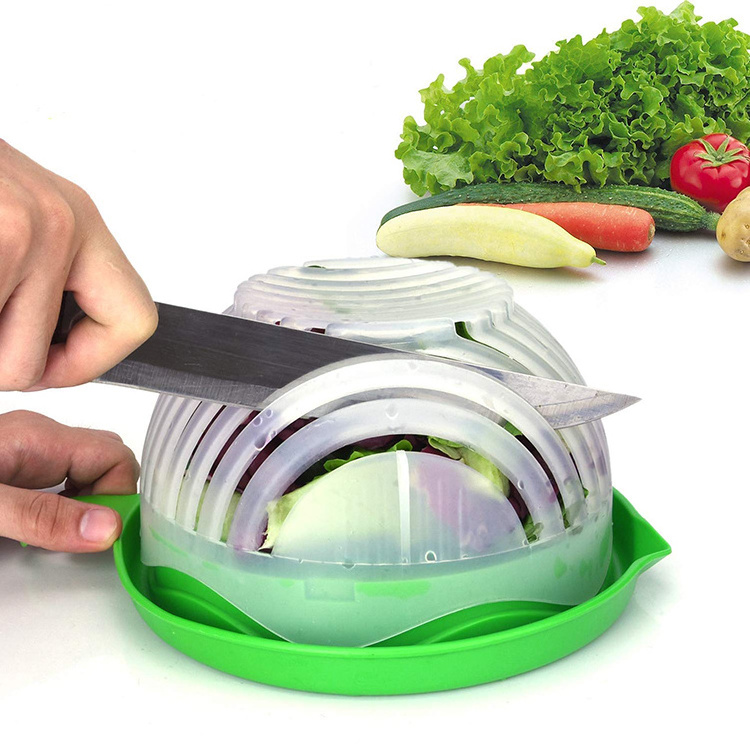 HelloWorld new kitchen upgraded easy best fast fruit vegetable chopper easy salad maker cutter bowl with lid