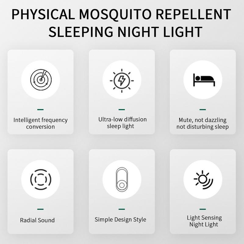 2023 New U-shaped Portable Ultrasonic Noiseless Bugs Killers Instrument Led Lamp Mini Bedroom Bedside Eye Protection Night Light