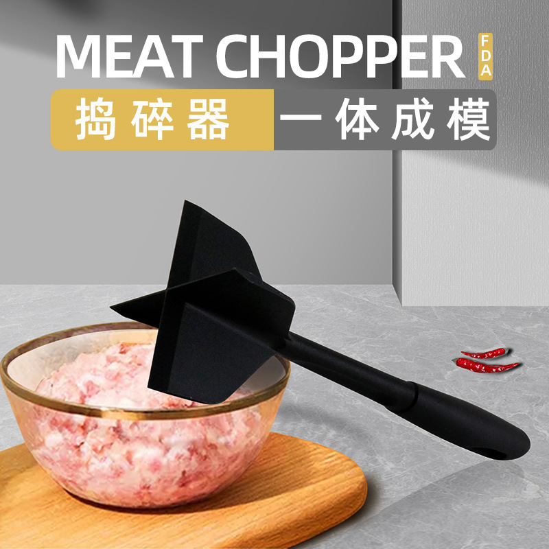 Best Selling Products New Trending Heat Resistant Potato Masher Ground Hamburger Beef Meat Chopper For Kitchen Spatula