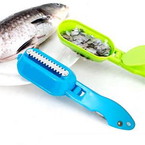 HelloWorld 1pc Fish Skin Brush Scraping Fishing Scale Brush Kitchen Accessories Fish Knife Cleaning Peeler Kitchen Gadgets