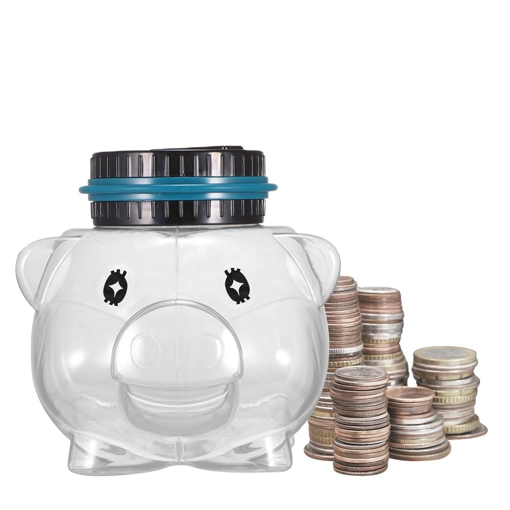 Animal Pig Shape Creative Transparent Save Money Bank Electronic Counting Coin Piggy Bank For Kid's Birthday Gift