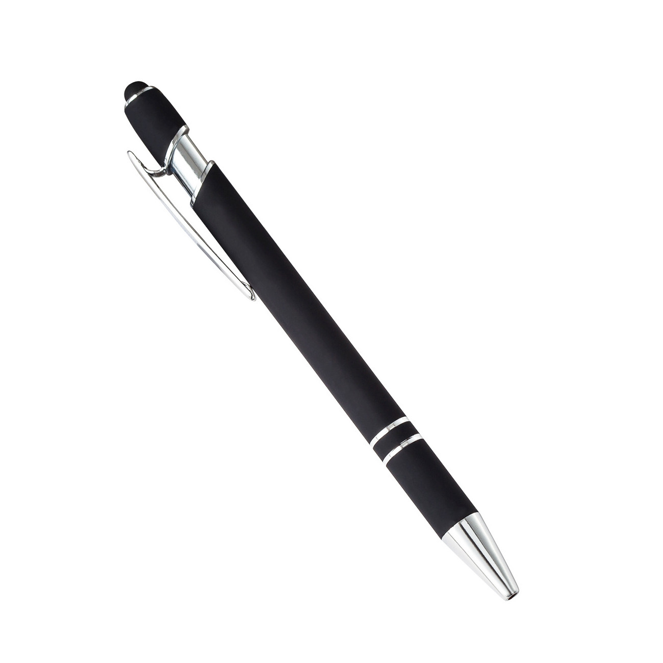 HelloWorld rubber finished metal ballpoint pen stylus