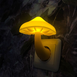 Led Night Light Mushroom Wall Lamp Cartoon Children's Bedroom Light Control Induction Bedroom Lamp Home Decoration