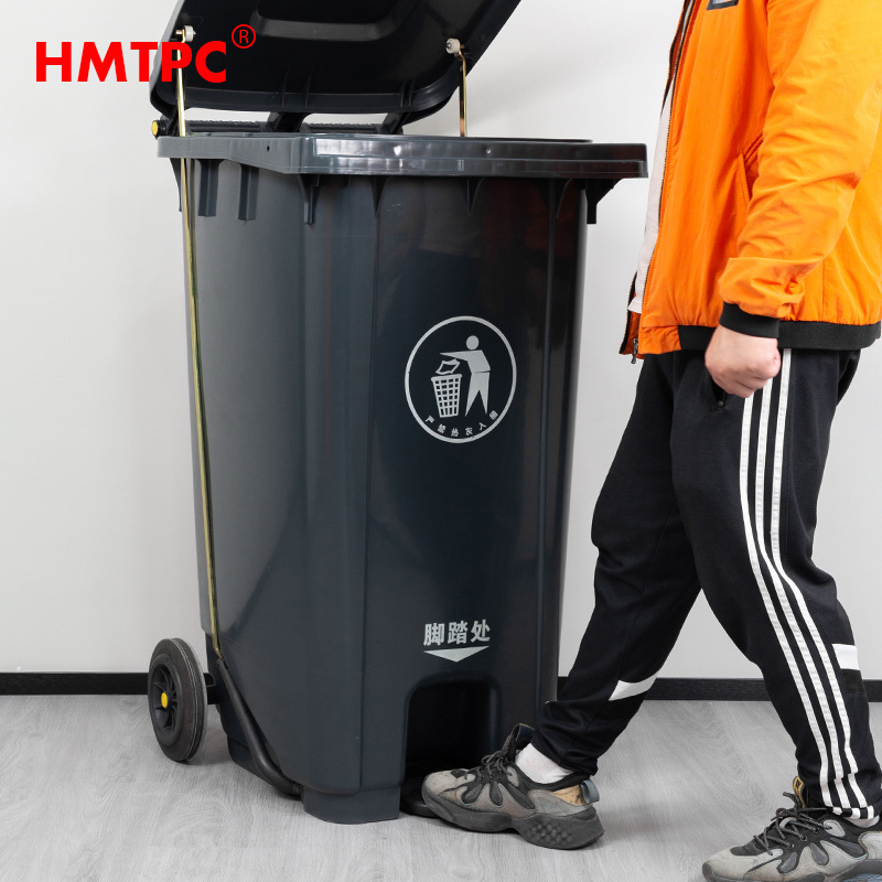 Custom Color 100L 120L 240L 360L Pedal Bin Wheelie Bin With Rubber Wheels