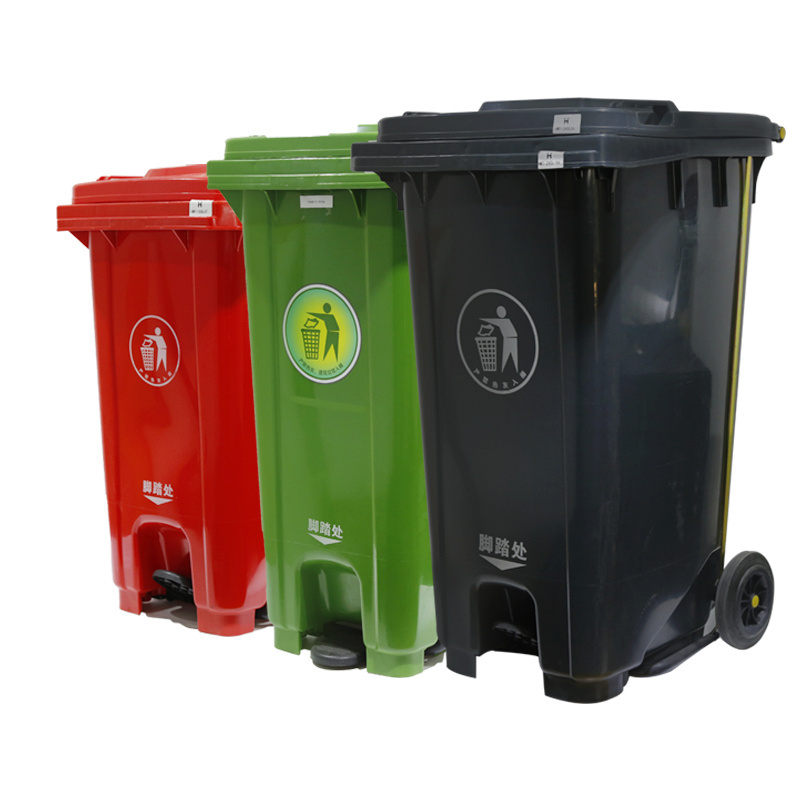 Hot sale! 240L Outdoor Plastic Waste Bin trash can with Wheels and pedal