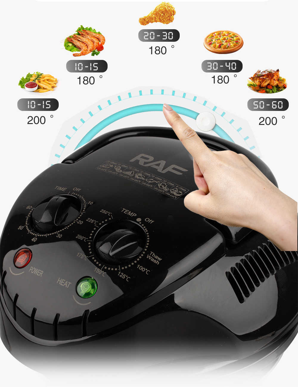 3500w quick heating strong power air fryer oven oil free electric convection deep glass air fryers