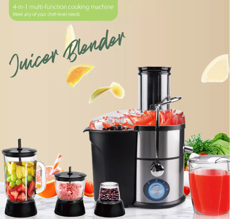 1L Household Automatic Fruit Vegetable Juicer Hot Sale Stainless Steel Commercial 4 In 1 Juicer