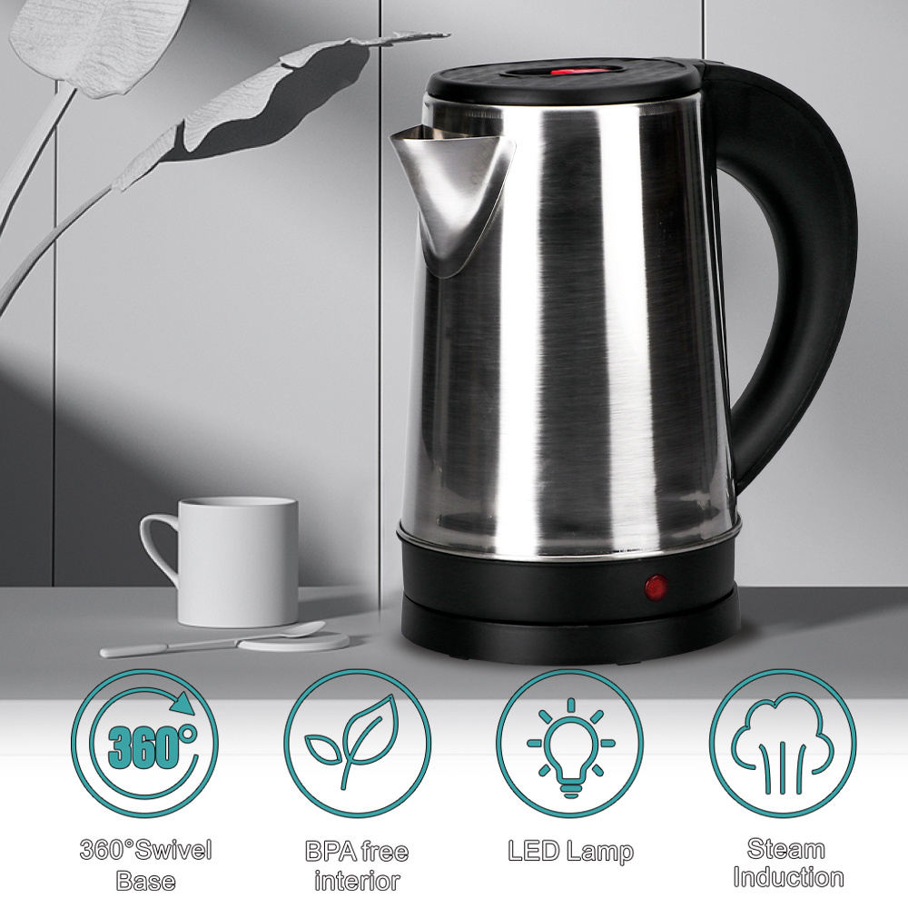 800W kettle with 360 degree rotational base high quality home appliance stainless steel coffee tea kettle pot