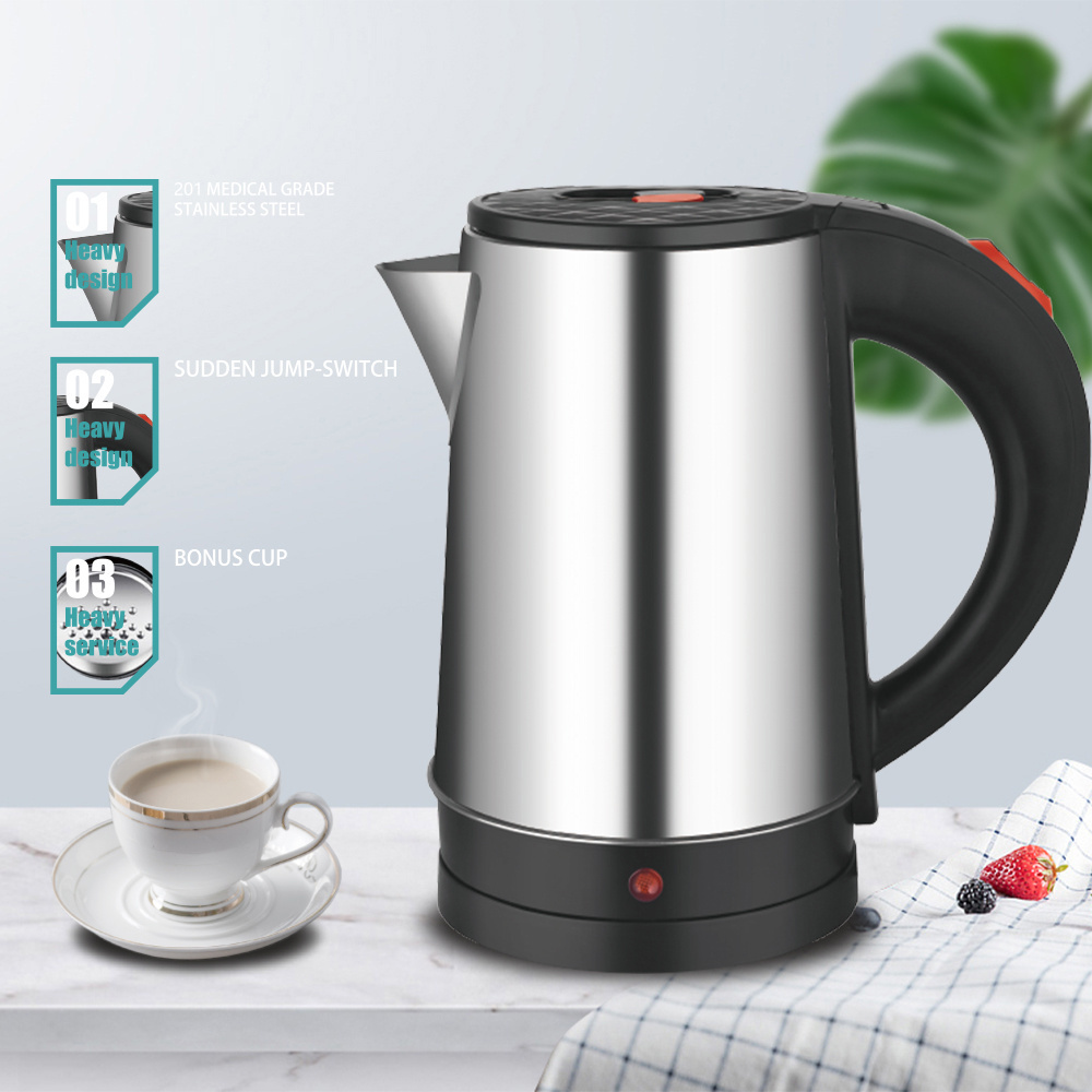 800W kettle with 360 degree rotational base high quality home appliance stainless steel coffee tea kettle pot