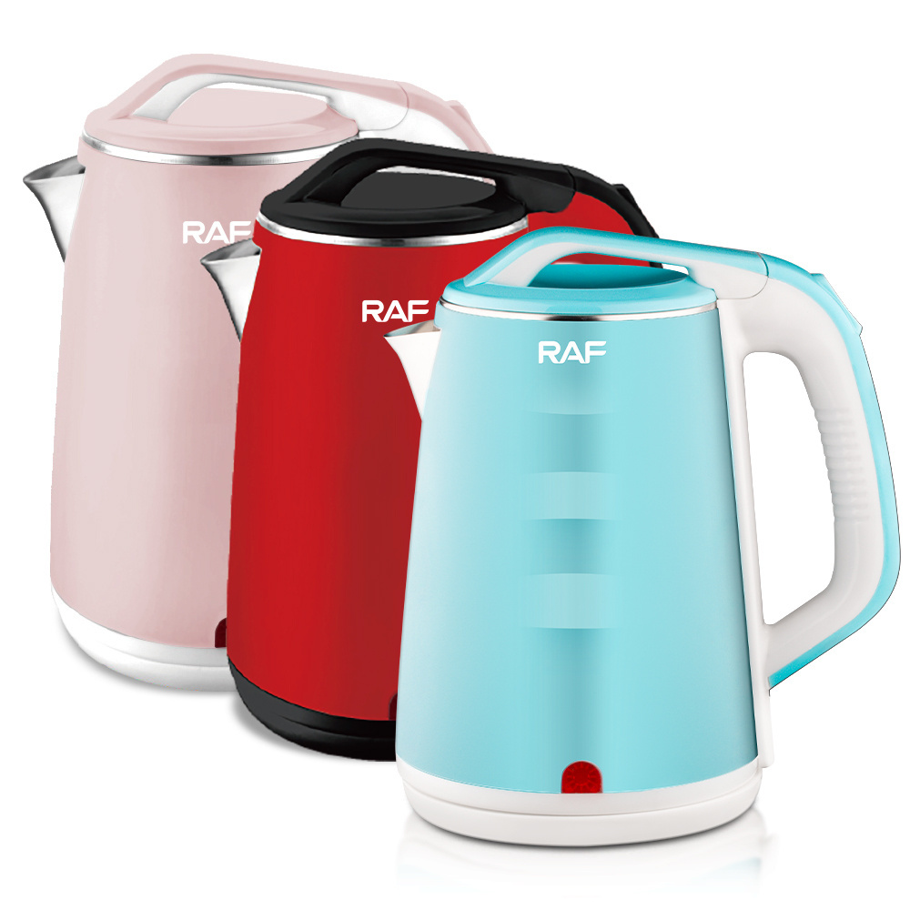 Multi Color Electric Kettle 2.5L  Stainless Steel BPA Free with LED Lamp Double Wall Hot Water Boiler