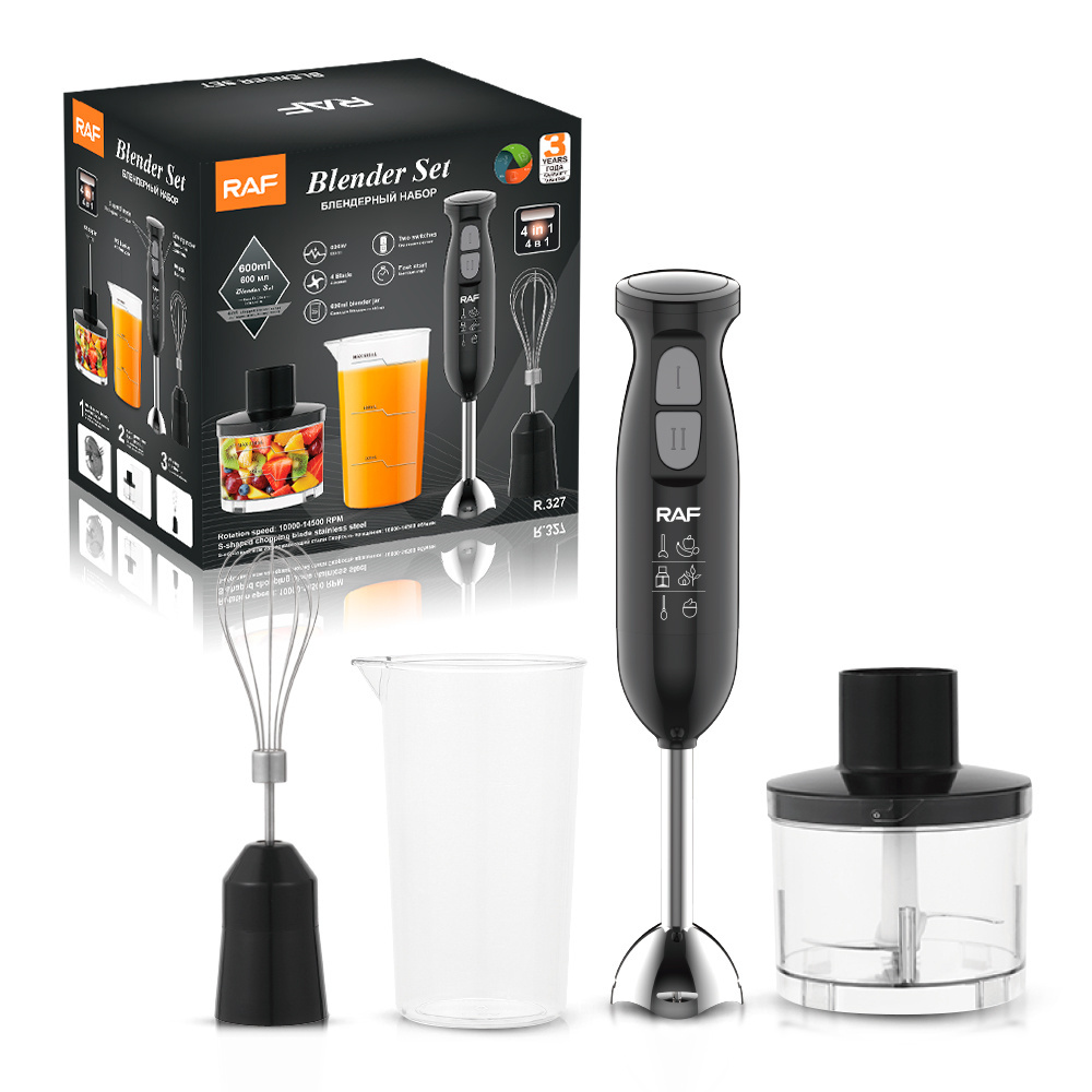 4 in 1 RAF New Handheld Blender Set 4 Blades Electric Home Use with Cups Fast Speed Blender