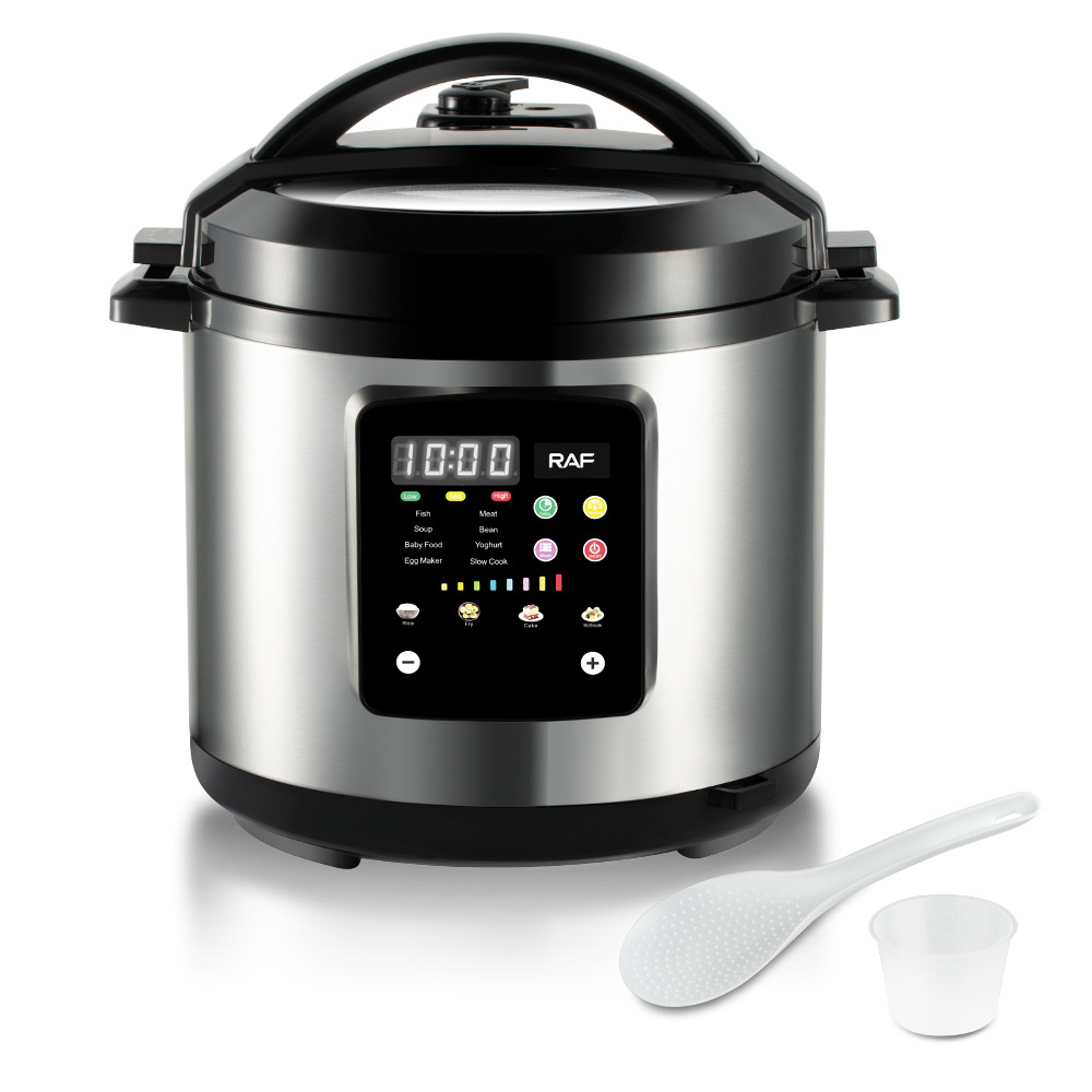 6L Pressure Cooker Rice Cooker Slow Cooker Yogurt Maker Instant Multi-function 12 Presets Black