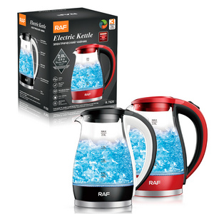 RAF New Design Electric Water Kettle Glass Body BPA Free Interior 2 Litre 2000w Glass Kettle