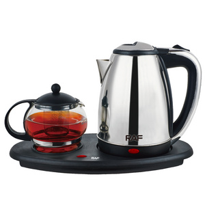 New Updating Coffee Tea Maker Water Boiler Glass Teapot Set Electric Kettle Tray Set With Infuser