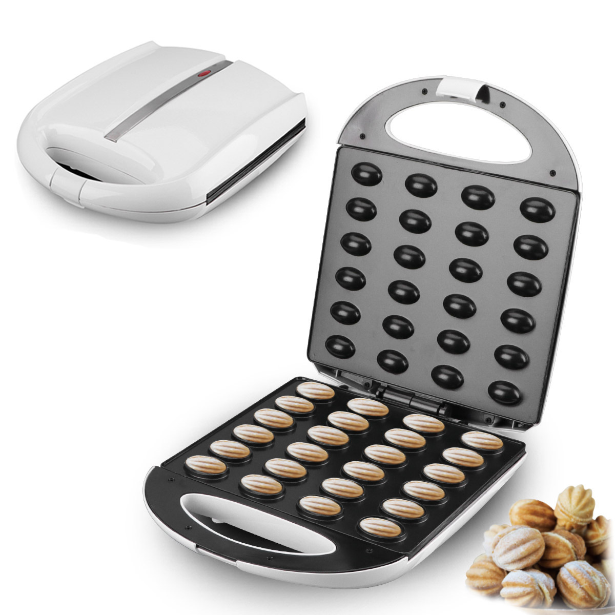 Automatic Walnut Cookie Mold Mini 24 Nuts Maker with Non-stick Coating Pan