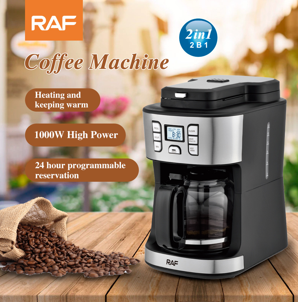 New Updating Smart 15 Cups 2 in 1 Automatic Grinder Brew Programmable Drip Coffee Maker with Glass Carafe