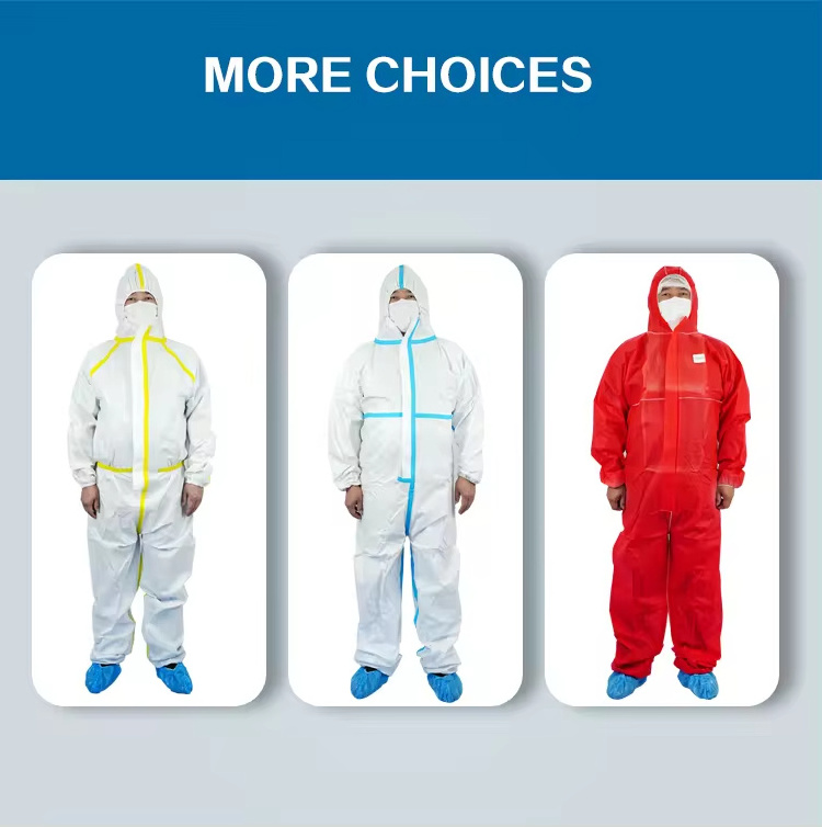 Wholesale Safety clothing surgical disposable hazmat suit sms pp pe ppe set disposable medical suit Isolation Gown coveralls