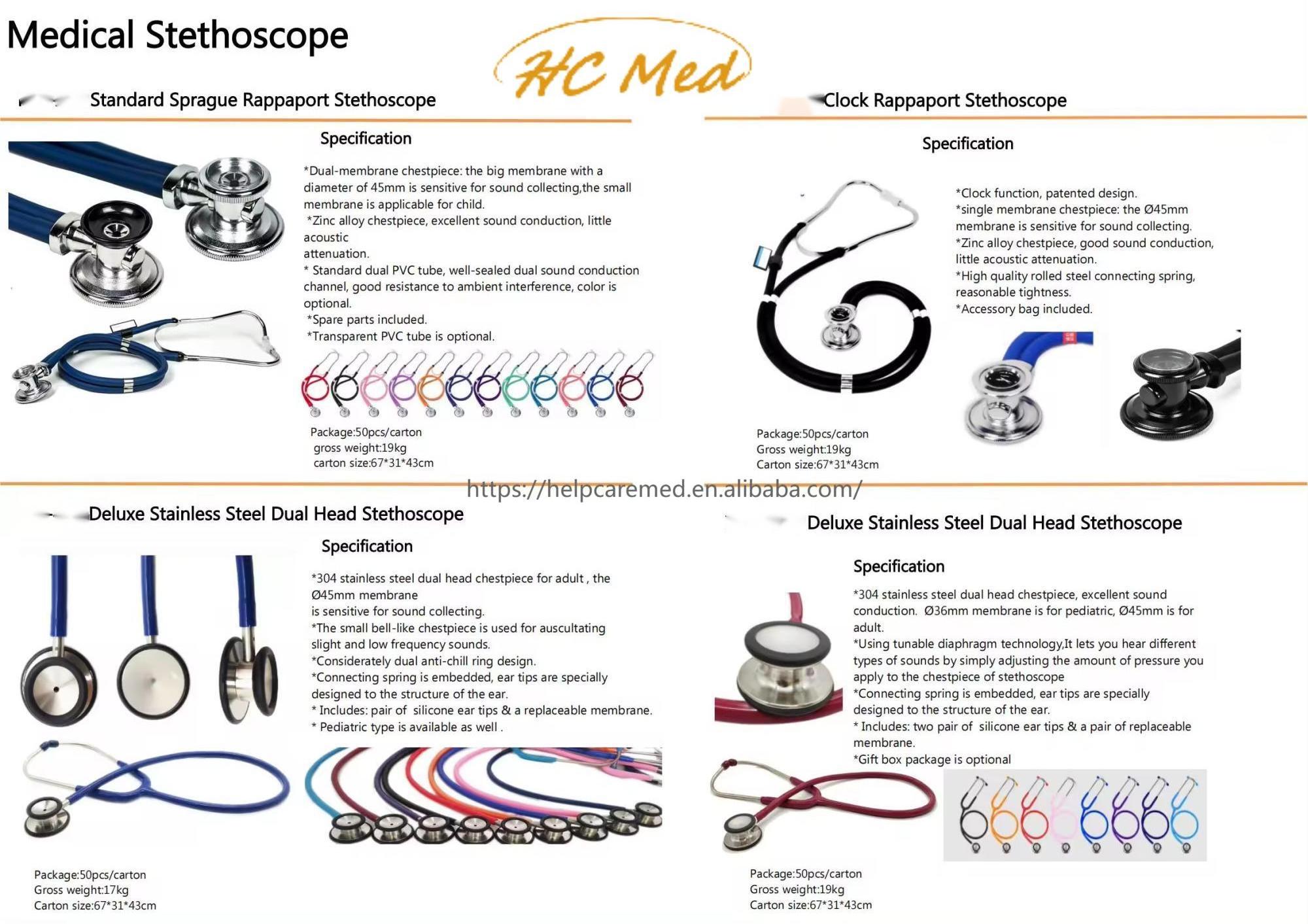 Wholesale Stethoscope medical price, cardiology diagnostic cardiac stethoscope,precordial customized doctors stethoscope